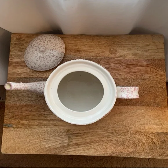 Anthropologie Elegant Pink Patterned Teapot - Picture 3 of 3